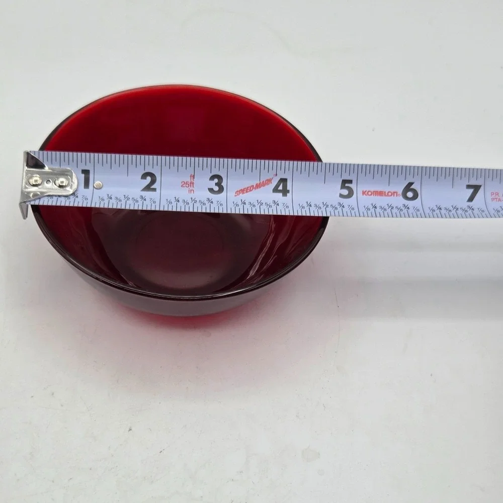 Ruby Red Glass Bowl With Saucer for Cereal Soup or Dessert Arcoroc France Lumina